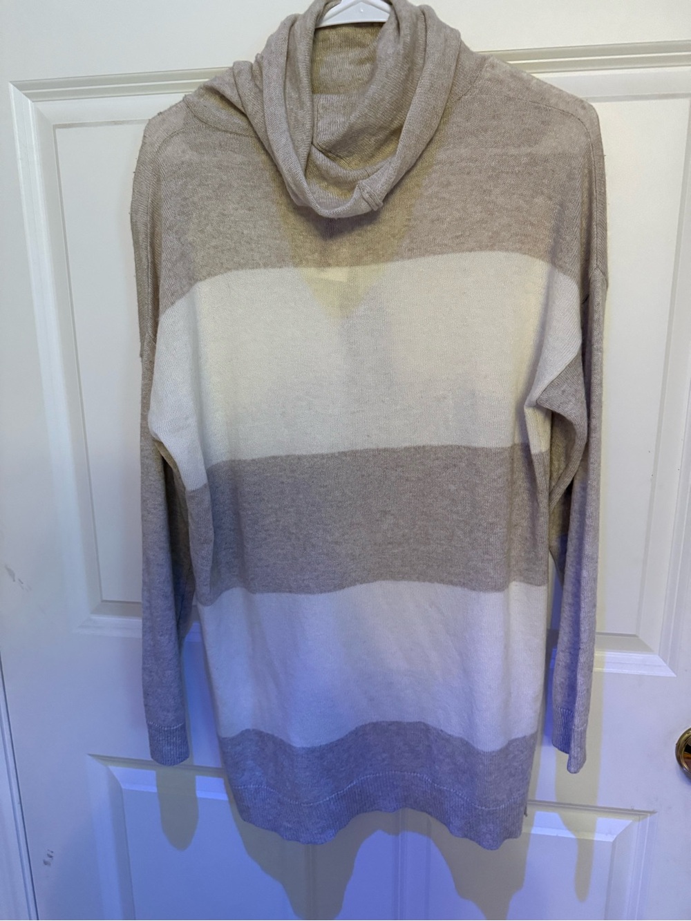 Cowl Neck pull on Stripe Sweater